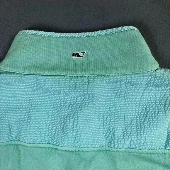 Vineyards Vines 2 button Pullover Sweatshirt Womens L Green Light Blue 0670 - Picture 6 of 8